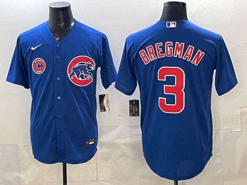 Men 2026 Chicago Cubs #3 Bregman Blue Game Nike MLB Jersey style 009